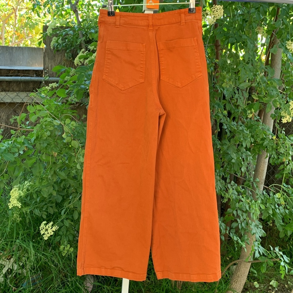 Whimsy + Row Flora Pant In Orange Wide Leg - Picture 2 of 16